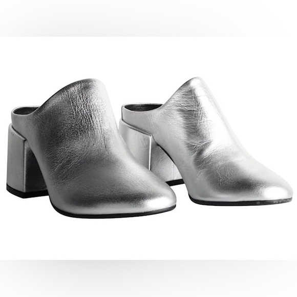 Maison Martin Margiela Shoes - Maison Martin Margiela Silver Mules Metallic Silver